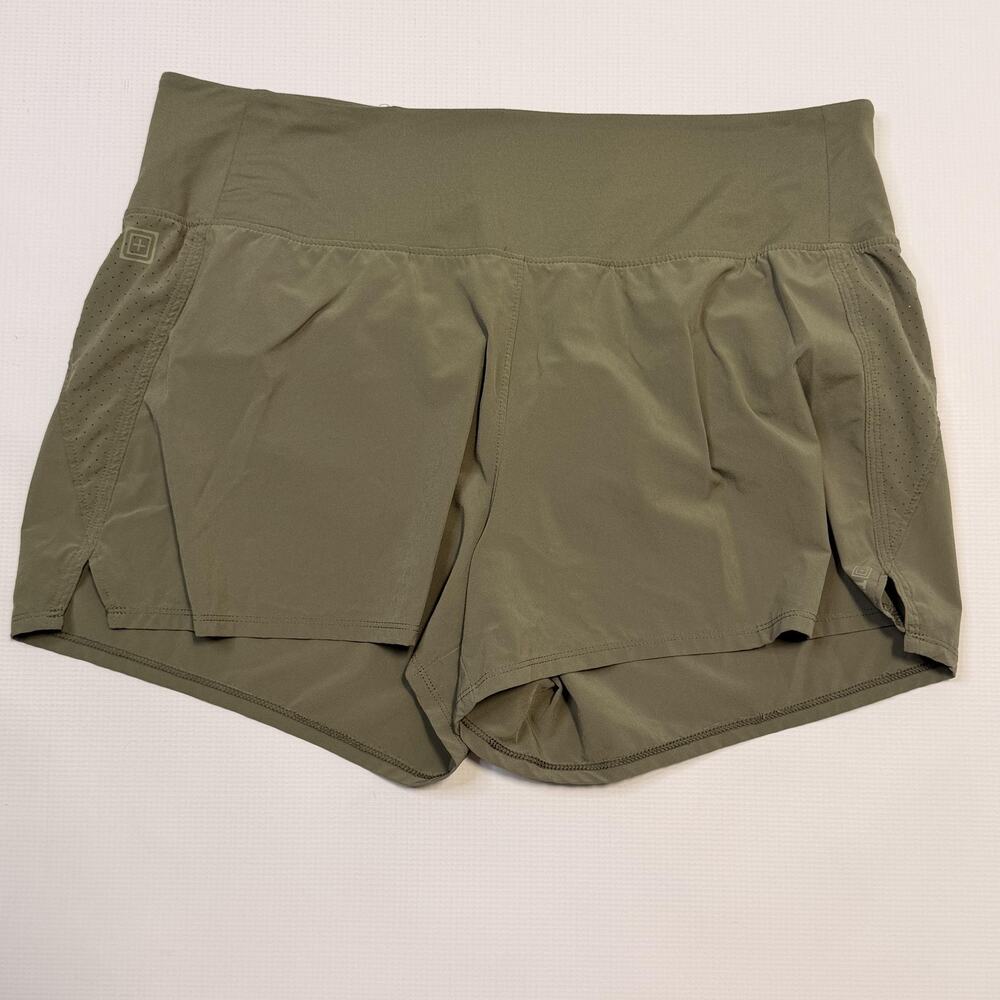 5.11 Tactical Brooklyn Shorts Womens Large Green Lined Elastic Running 67010